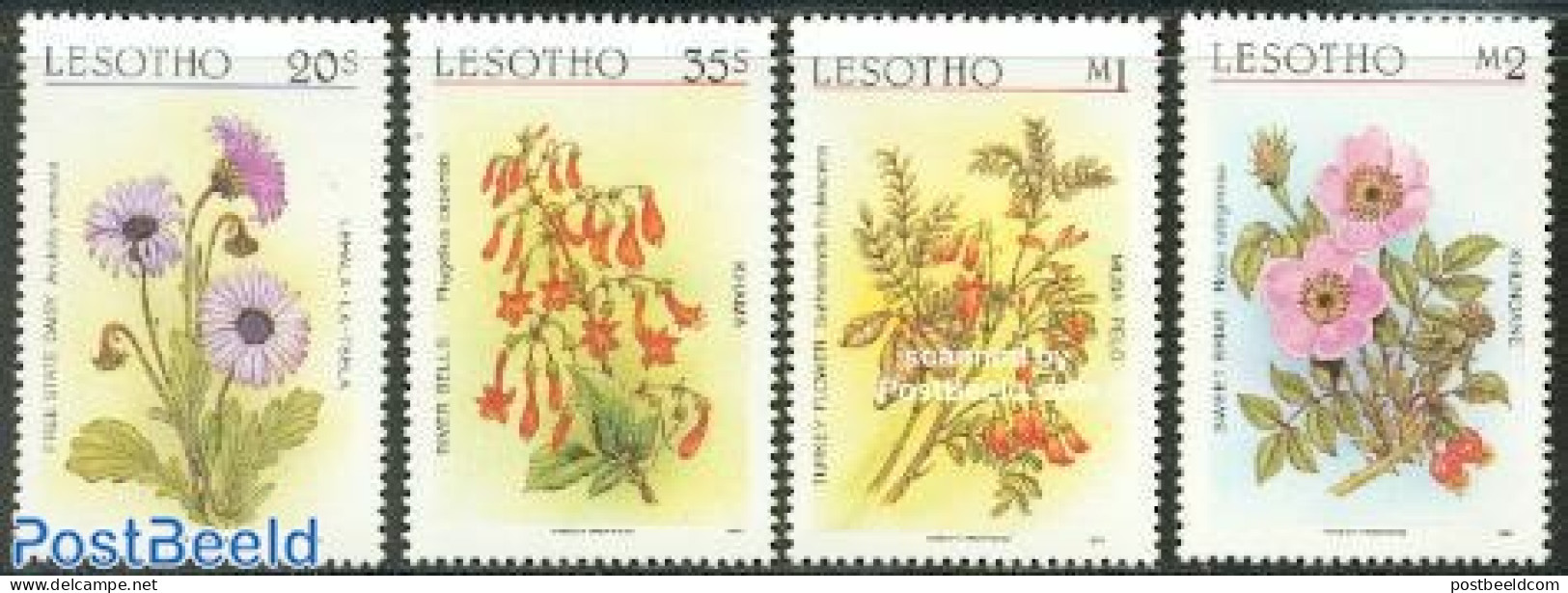 Lesotho 1987 Flowers 4v, Mint NH, Nature - Flowers & Plants - Lesotho (1966-...)