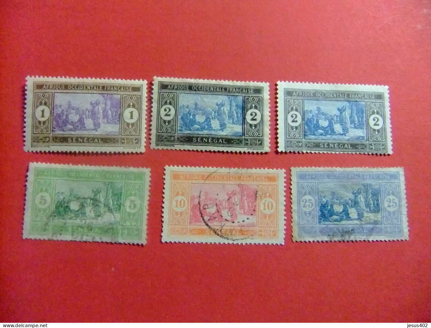 55 SENEGAL 1914 / MERCADO INDIGENA / YVERT 53 / 57 + 60 FU - Used Stamps