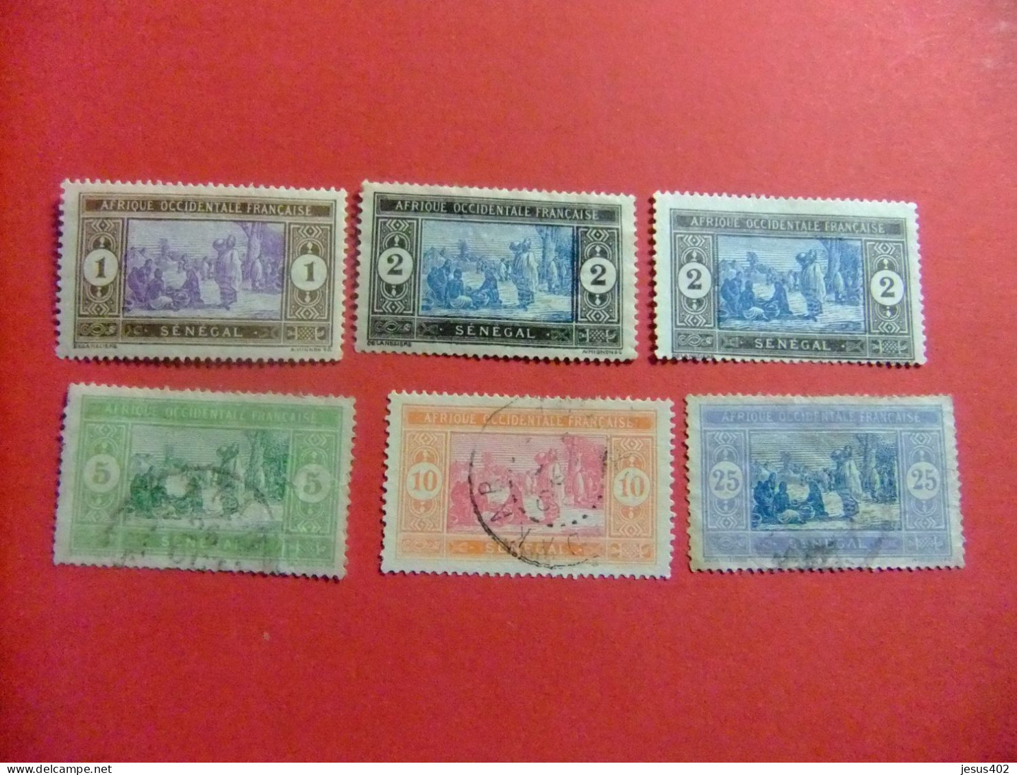 55 SENEGAL 1914 / MERCADO INDIGENA / YVERT 53 / 57 + 60 FU - Oblitérés