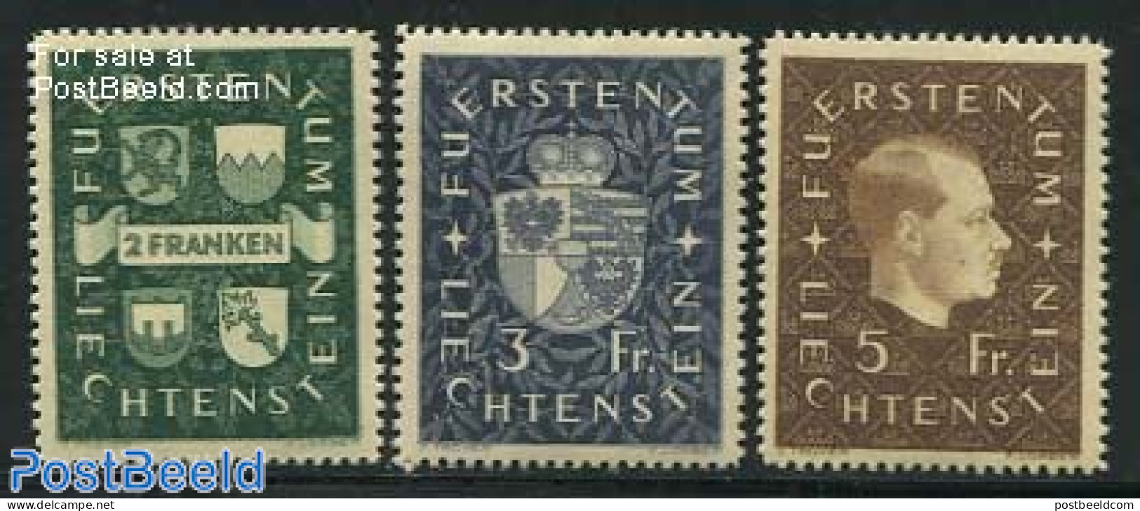 Liechtenstein 1939 Definitives 3v, Mint NH, History - Coat Of Arms - Kings & Queens (Royalty) - Neufs