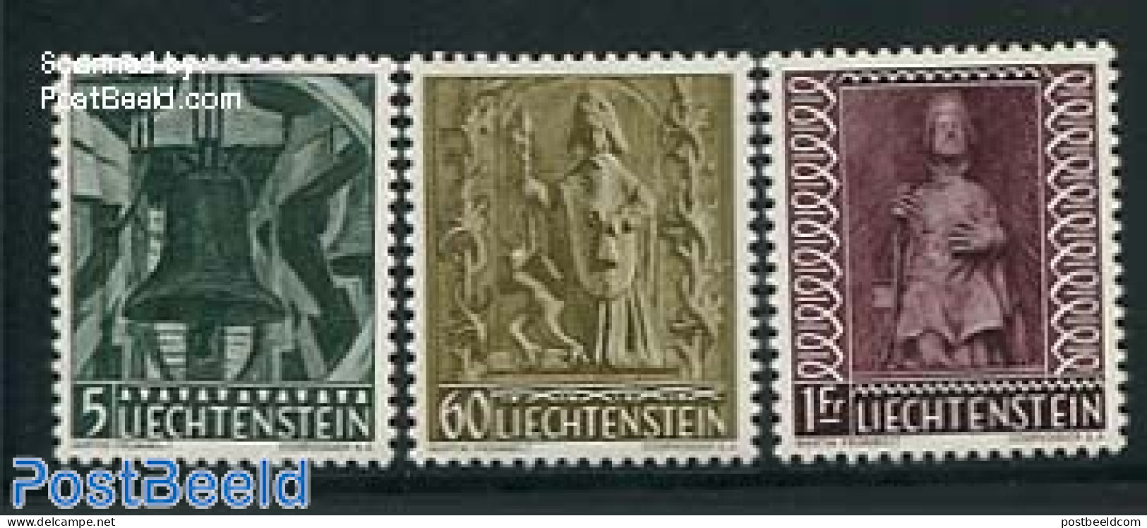 Liechtenstein 1959 Christmas 3v, Mint NH, Religion - Christmas - Art - Sculpture - Unused Stamps