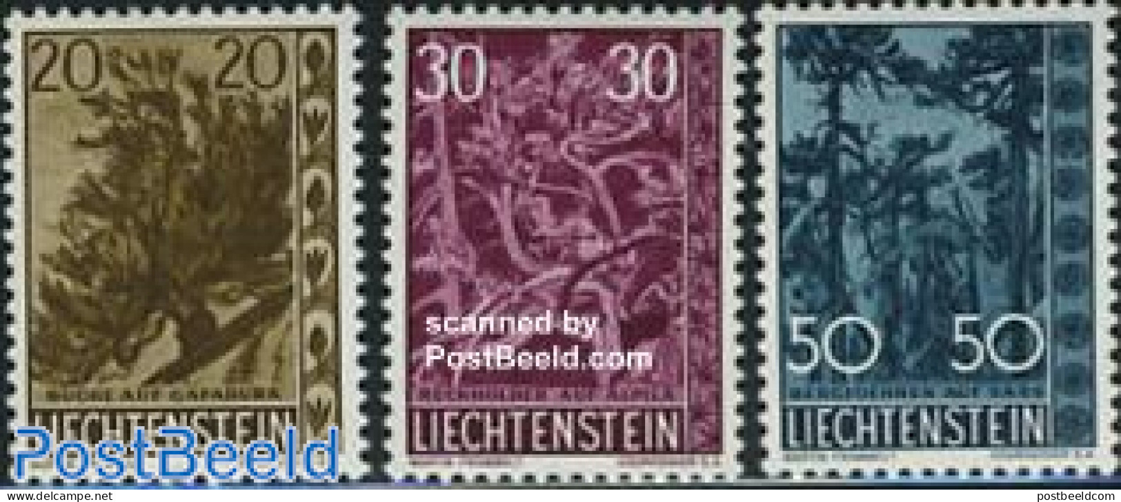 Liechtenstein 1960 Trees 3v, Mint NH, Nature - Trees & Forests - Unused Stamps