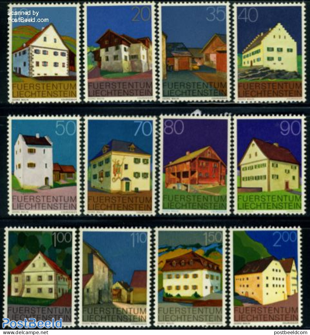 Liechtenstein 1978 Definitives, Architecture 12v, Mint NH, Art - Architecture - Neufs