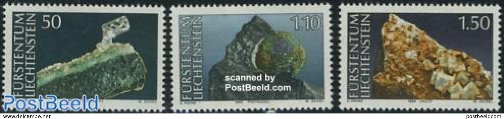 Liechtenstein 1989 Minerals 3v, Mint NH, History - Geology - Neufs