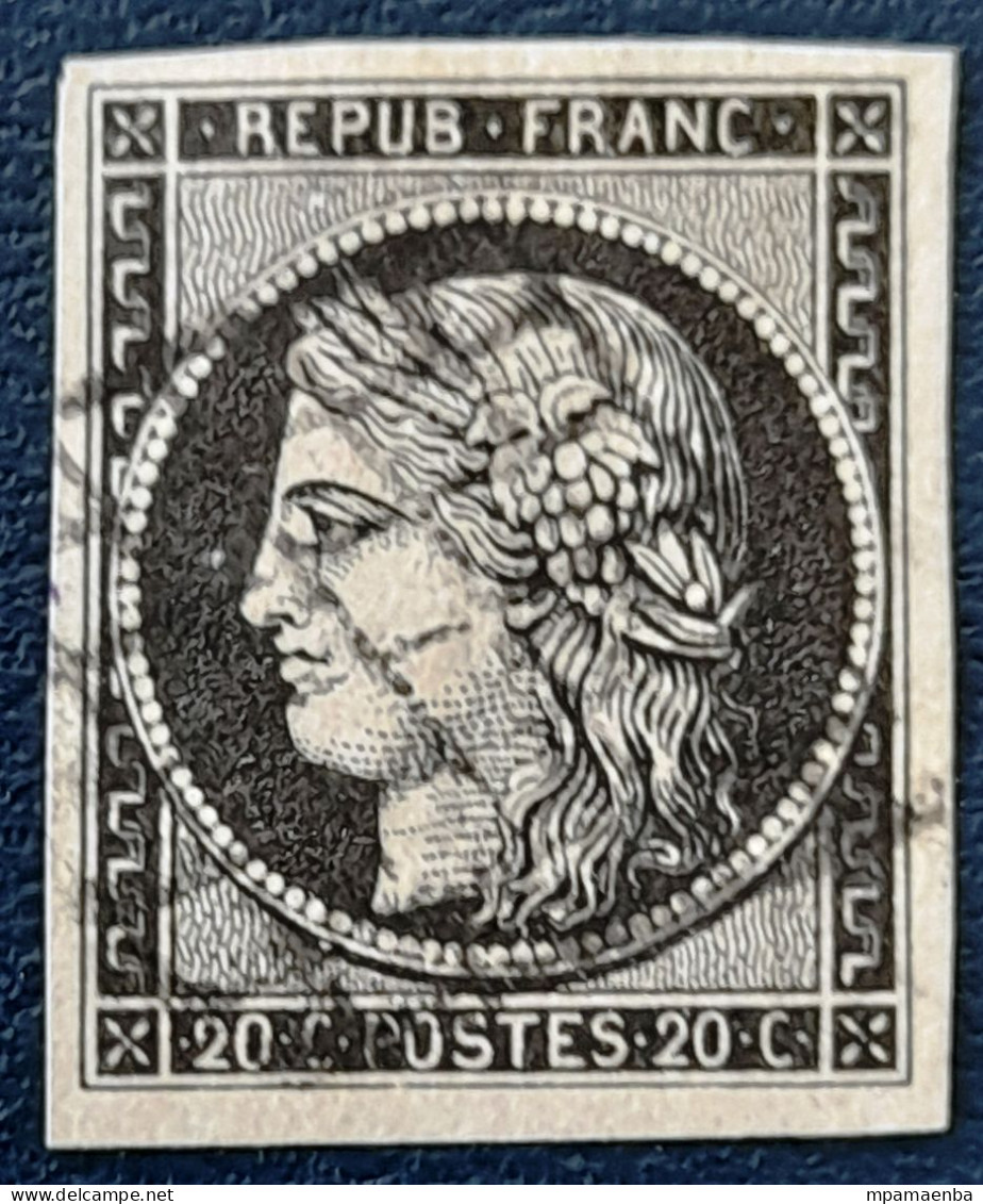 Numéros 3, Timbre Oblitéré, 1er Choix, Pas D'aminci, - 1849-1850 Cérès