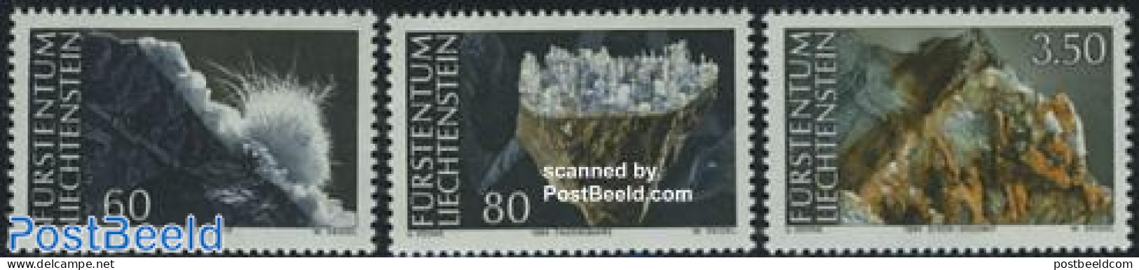 Liechtenstein 1994 Minerals 3v, Mint NH, History - Geology - Nuevos