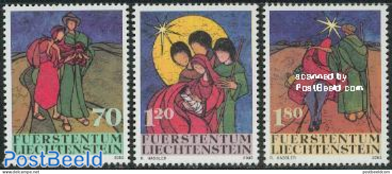 Liechtenstein 2002 Christmas 3v, Mint NH, Religion - Christmas - Ongebruikt