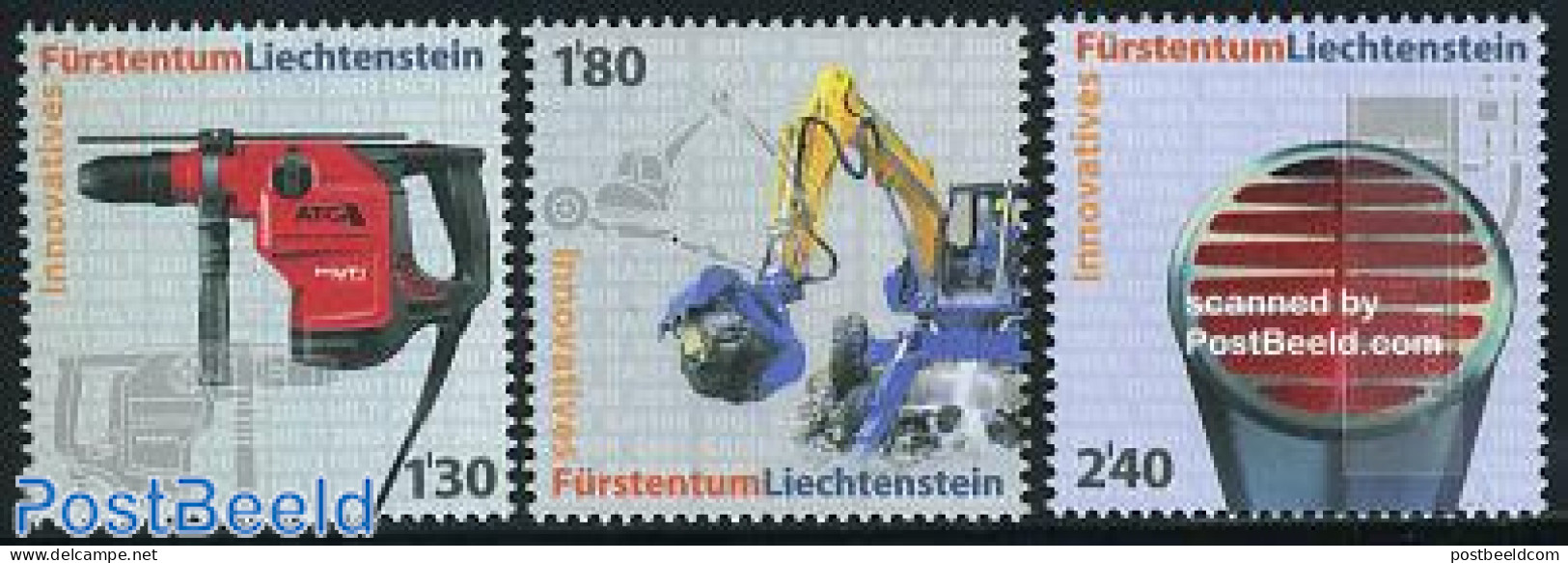 Liechtenstein 2007 Technical Innovations 3v, Mint NH, Science - Inventors - Art - Industrial Design - Neufs