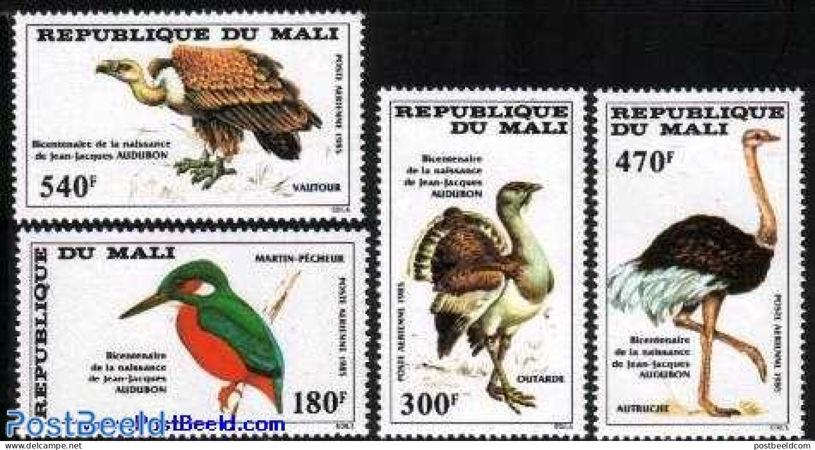 Mali 1985 Birds 4v, Mint NH, Nature - Birds - Kingfishers - Mali (1959-...)