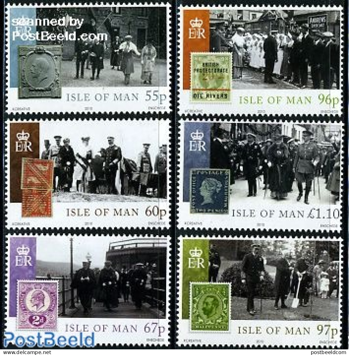 Isle Of Man 2010 Royal History & Stamps 6v, Mint NH, History - Kings & Queens (Royalty) - World War II - Stamps On Sta.. - Familles Royales