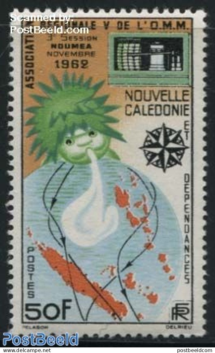 New Caledonia 1962 W.M.O. 1v, Mint NH, Science - Various - Meteorology - Maps - Nuovi