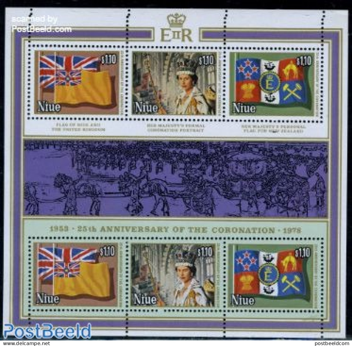 Niue 1978 Coronation 6v M/s, Mint NH, History - Flags - Kings & Queens (Royalty) - Familles Royales