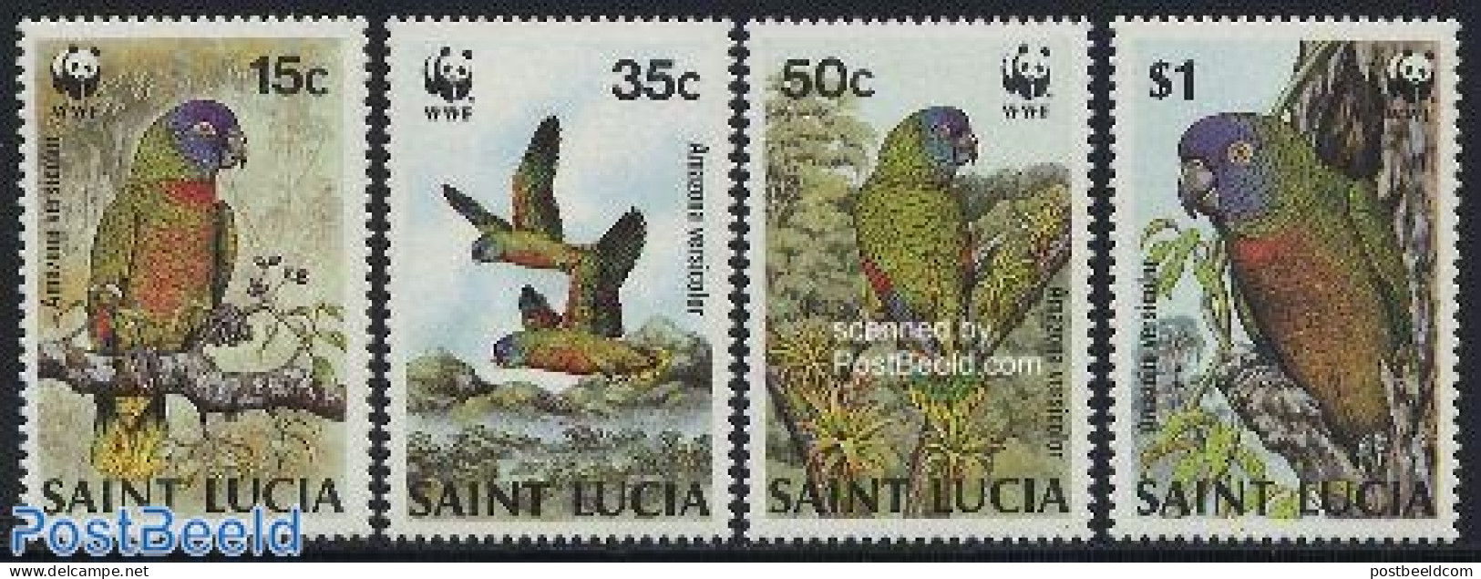 Saint Lucia 1987 WWF 4v, Mint NH, Nature - Birds - Parrots - World Wildlife Fund (WWF) - St.Lucie (1979-...)