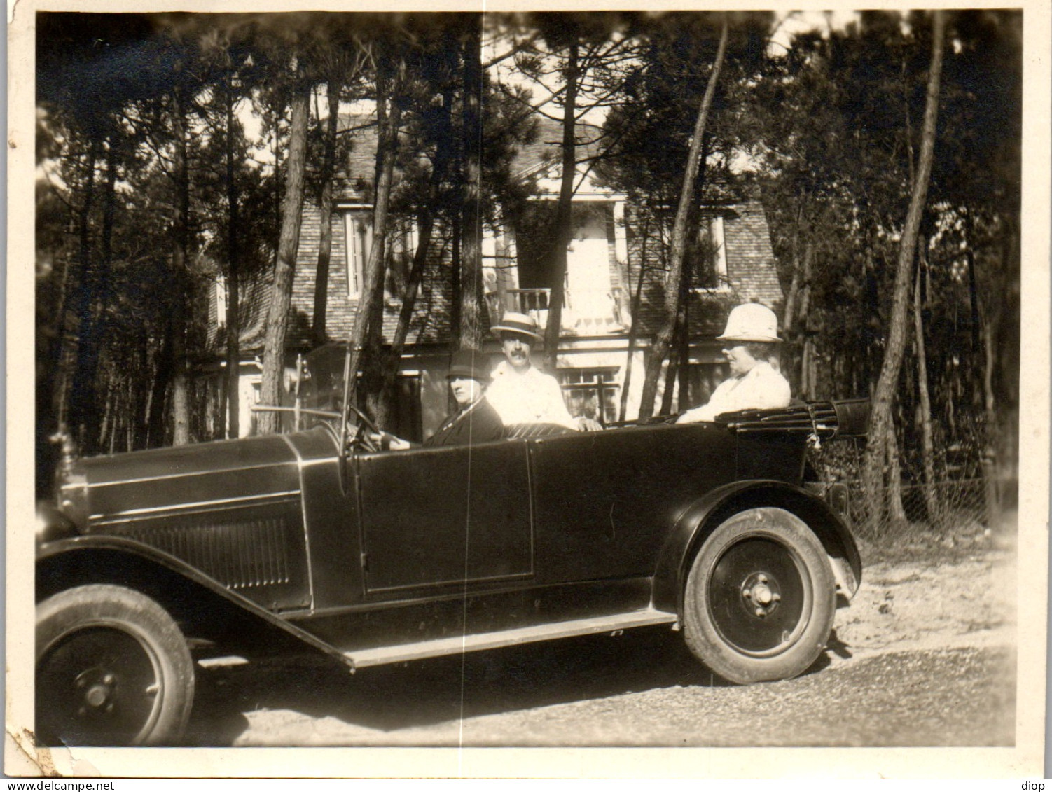 Photographie Photo Vintage Snapshot Amateur Automobile Voiture Auto Cabriolet - Cars