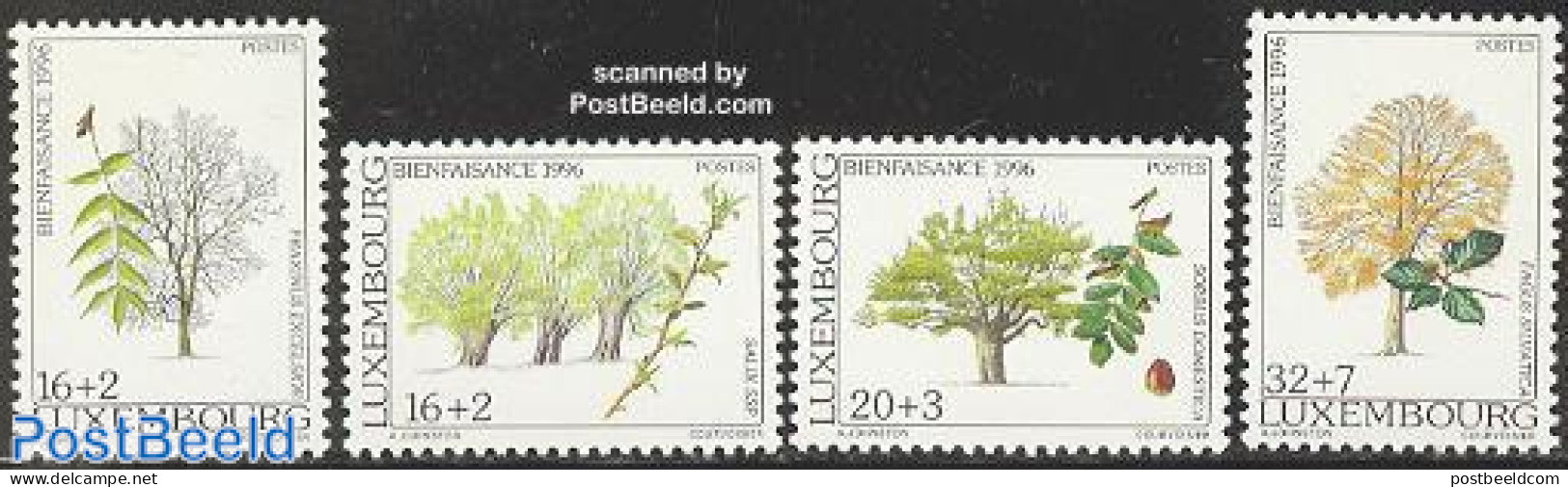 Luxemburg 1996 Welfare, Trees 4v, Mint NH, Nature - Trees & Forests - Neufs