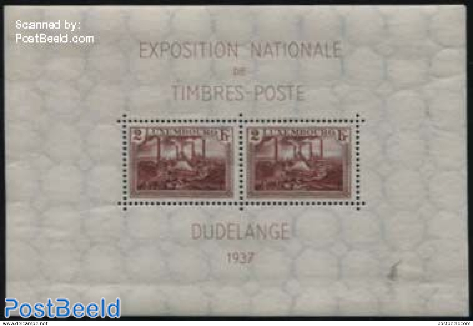 Luxemburg 1937 National Philatelic Exposition S/s, Mint NH, Various - Philately - Industry - Unused Stamps