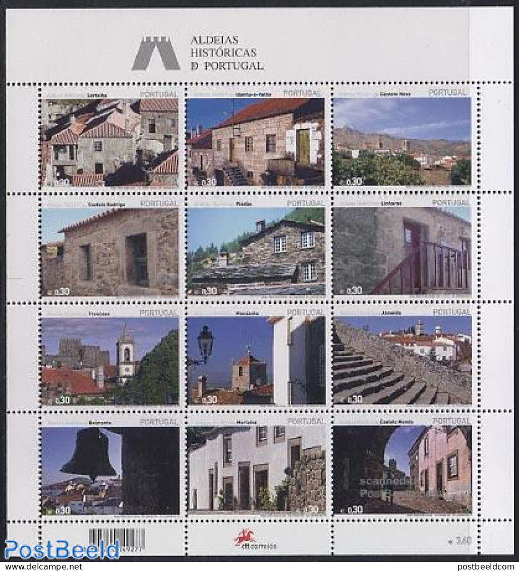 Portugal 2005 Historic Villages 12v M/s, Mint NH, Art - Architecture - Unused Stamps