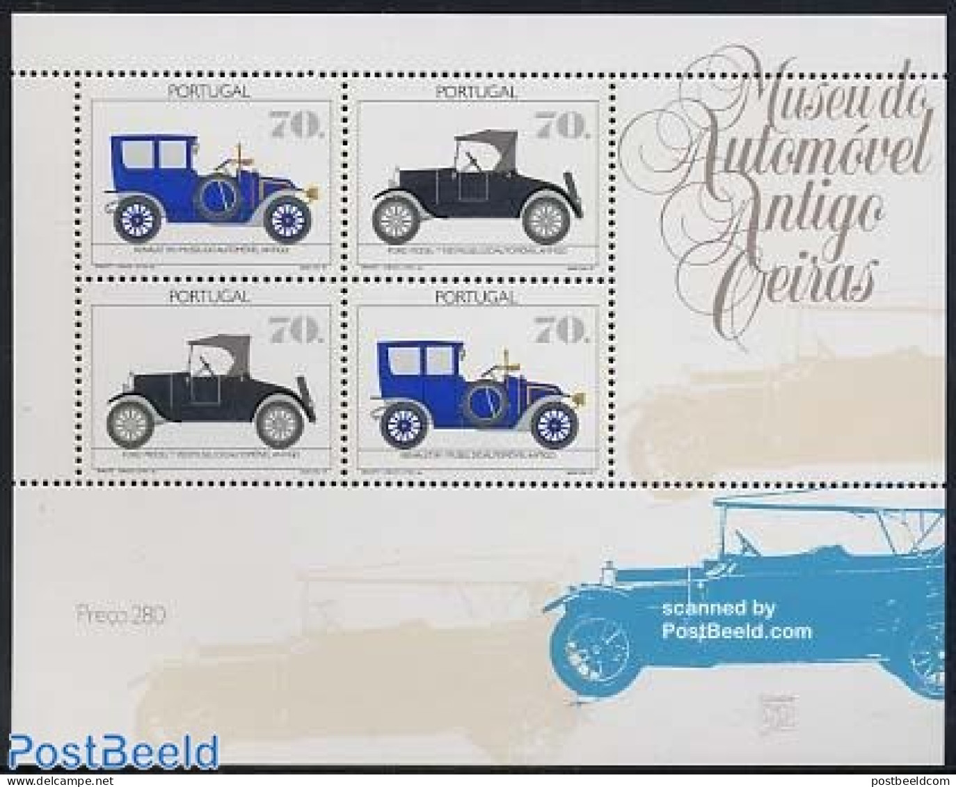 Portugal 1992 Automobiles S/s (Renault, Ford), Mint NH, Transport - Automobiles - Art - Museums - Ungebraucht