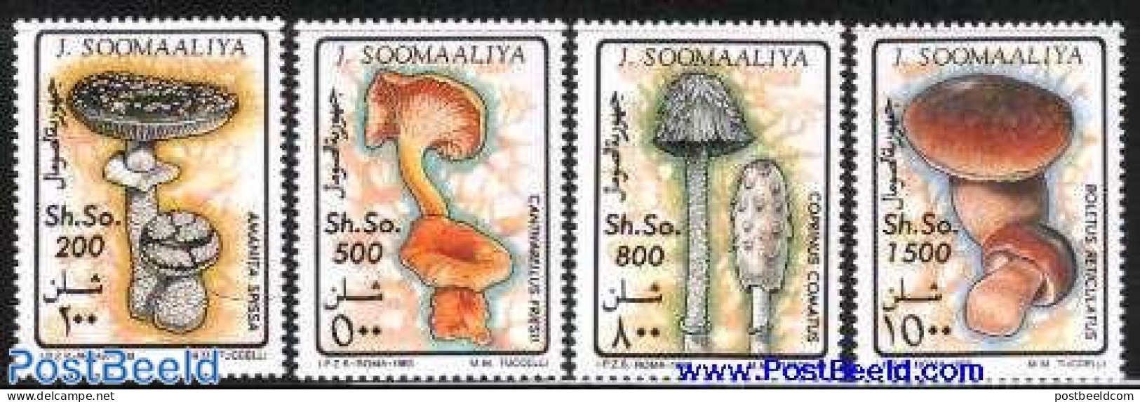 Somalia 1993 Mushrooms 4v, Mint NH, Nature - Mushrooms - Mushrooms