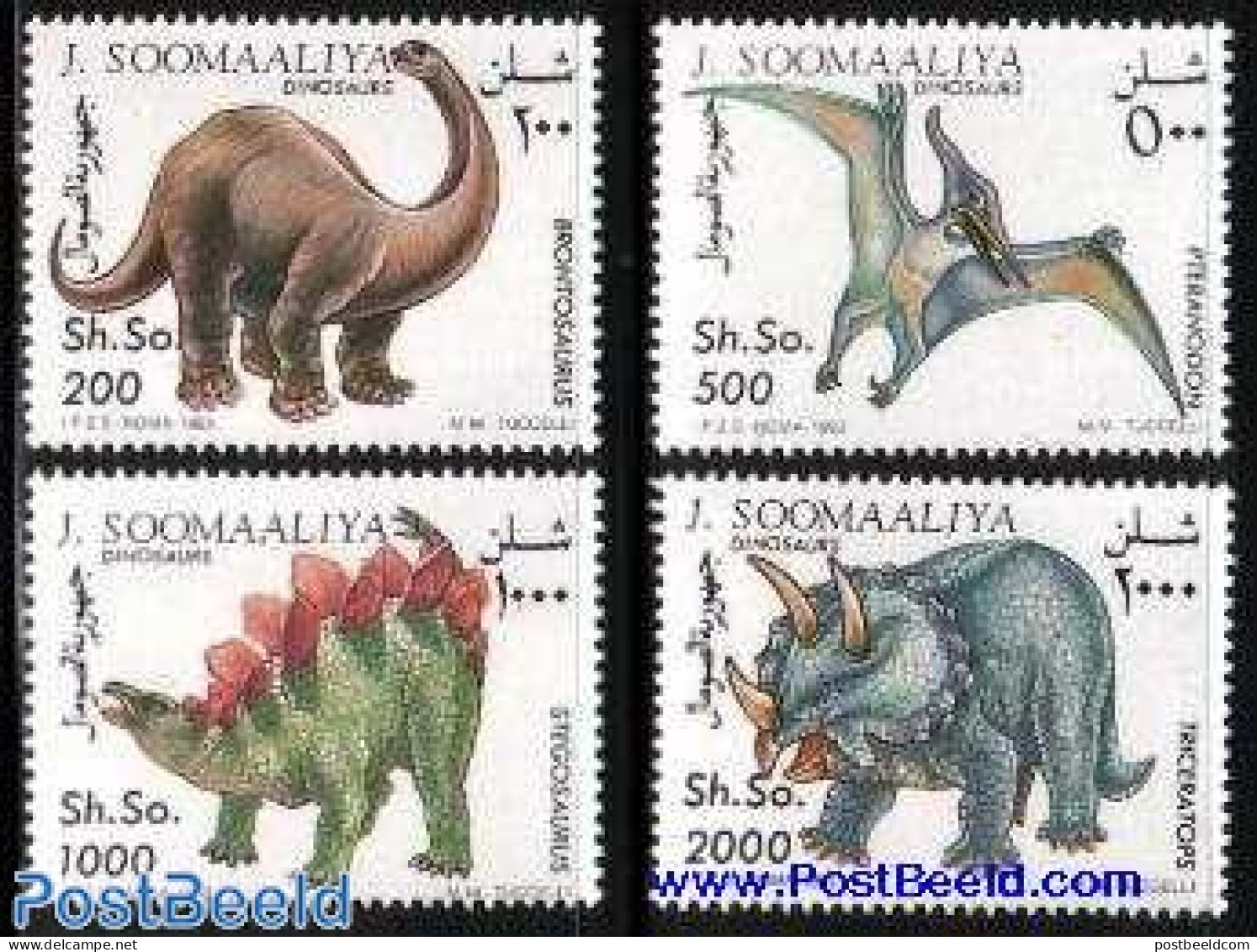 Somalia 1993 Prehistoric Animals 4v, Mint NH, Nature - Prehistoric Animals - Prehistorics