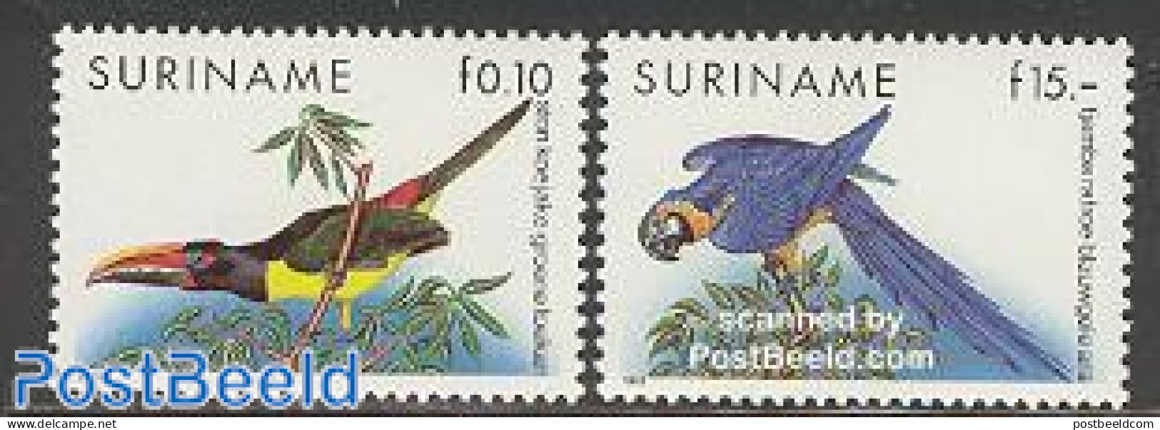 Suriname, Republic 1991 Definitives, Birds 2v (10c,15g), Mint NH, Nature - Birds - Parrots - Surinam