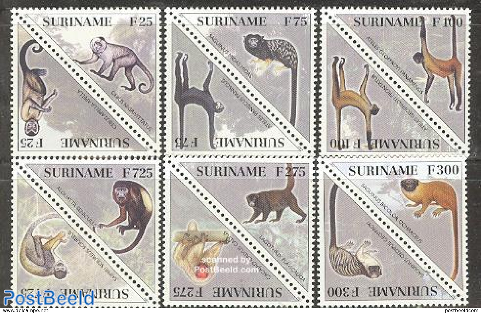 Suriname, Republic 1997 Monkeys 6x2v, Mint NH, Nature - Animals (others & Mixed) - Monkeys - Suriname
