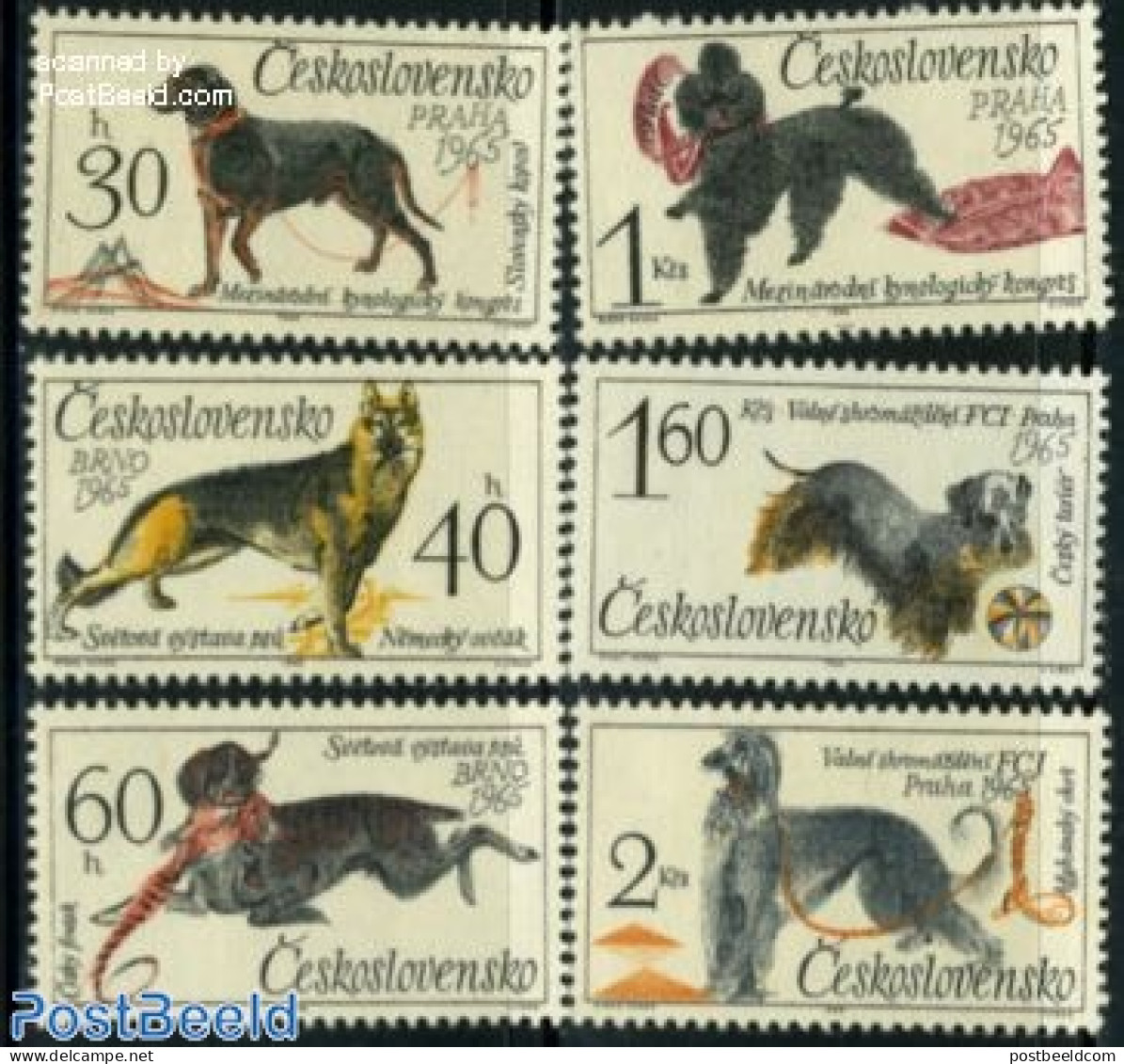 Czechoslovkia 1965 Dogs 6v, Mint NH, Nature - Dogs - Autres & Non Classés