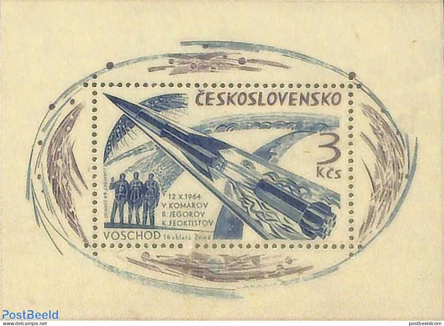Czechoslovkia 1964 Wochod I S/s, Mint NH, Transport - Space Exploration - Sonstige & Ohne Zuordnung