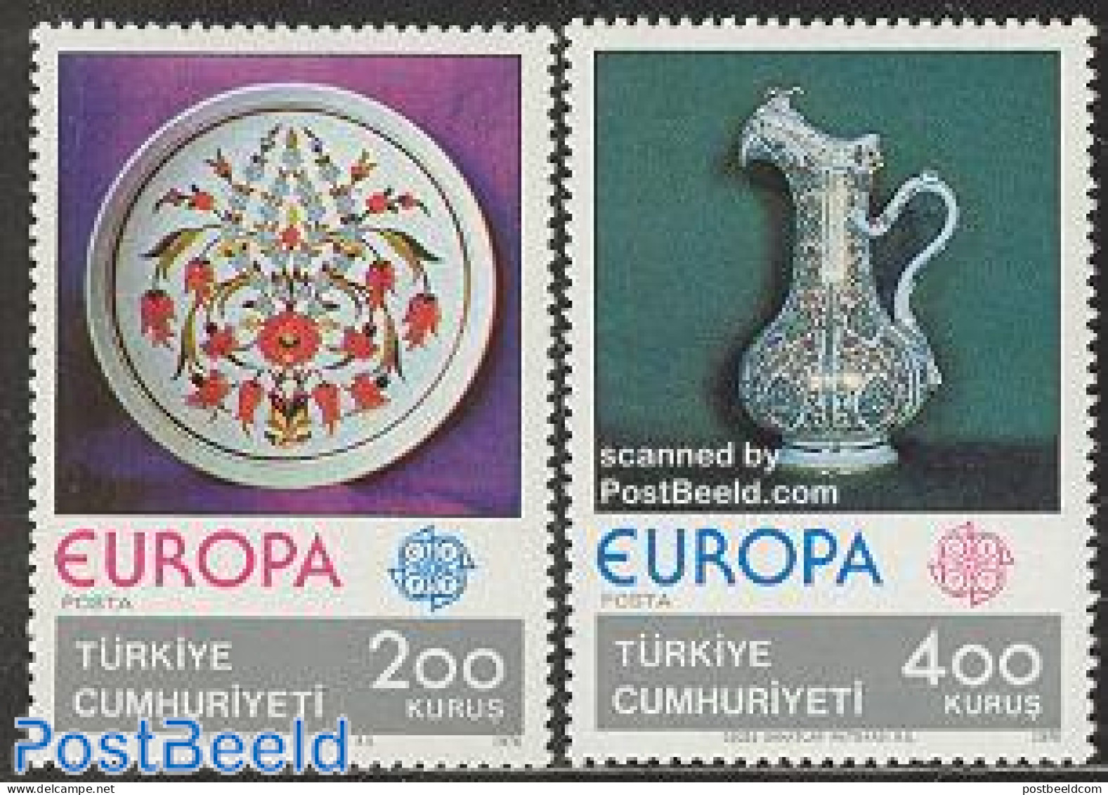 Türkiye 1976 Europa, Art Objects 2v, Mint NH, History - Europa (cept) - Art - Art & Antique Objects - Autres & Non Classés