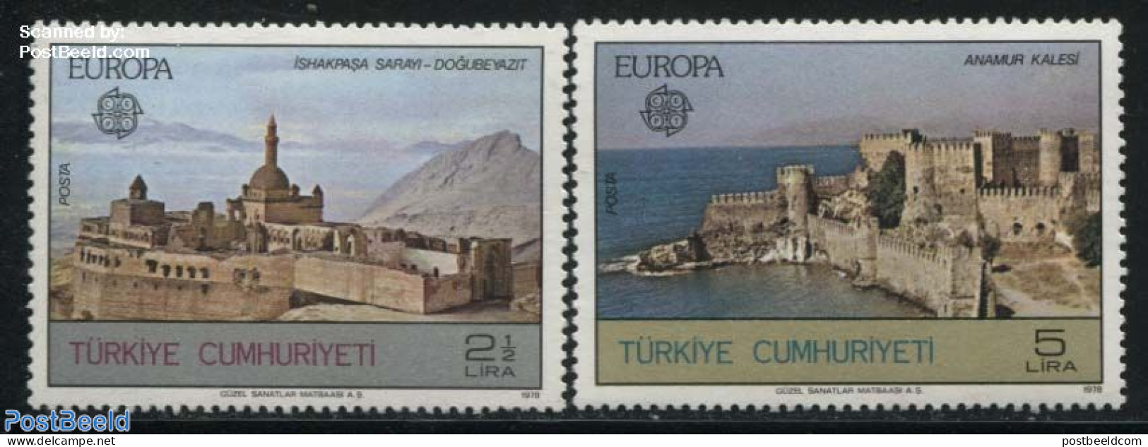 Türkiye 1978 Europa, Architecture 2v, Mint NH, History - Europa (cept) - Art - Castles & Fortifications - Other & Unclassified
