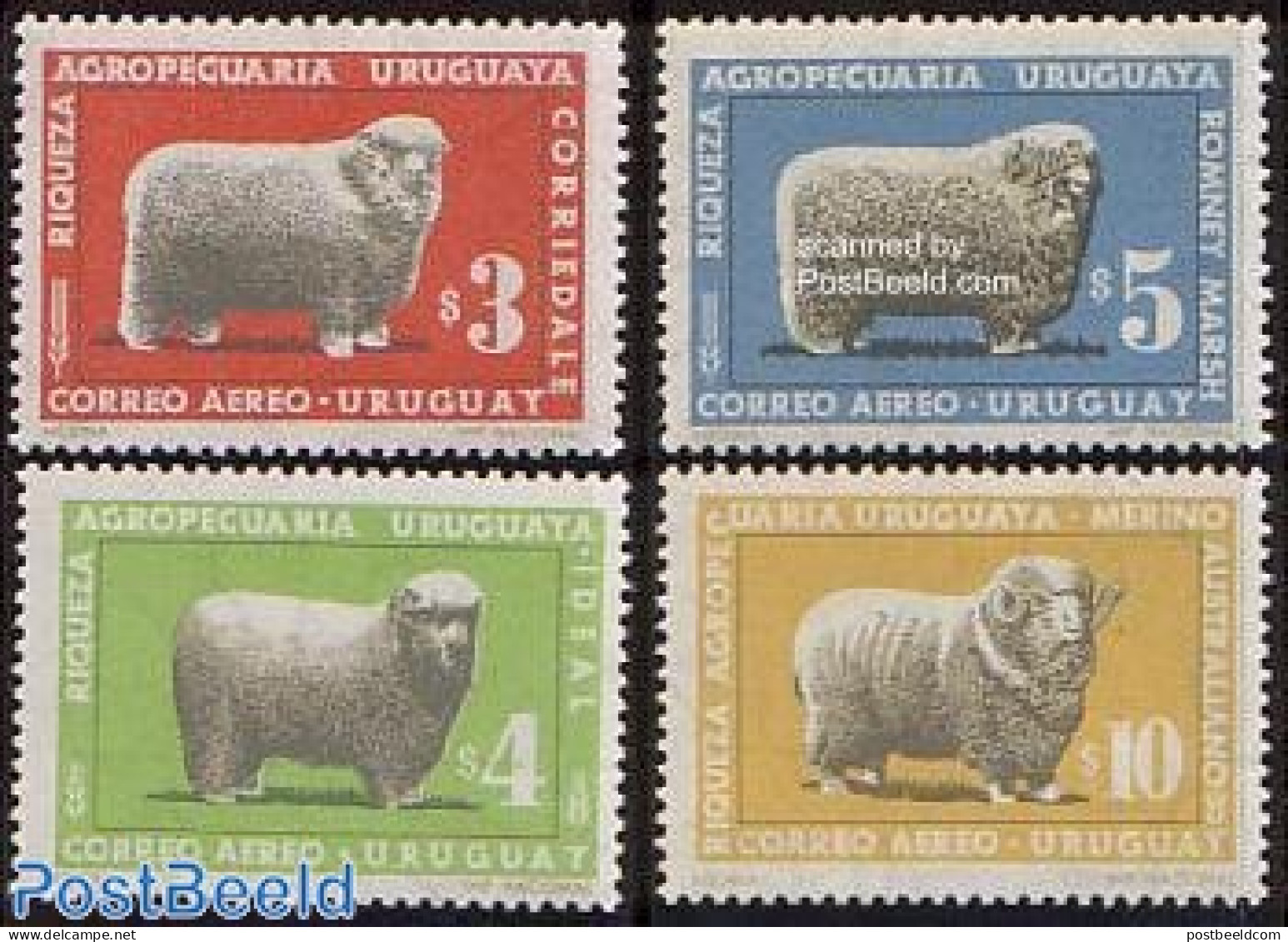 Uruguay 1967 Sheep 4v, Mint NH, Nature - Animals (others & Mixed) - Cattle - Uruguay