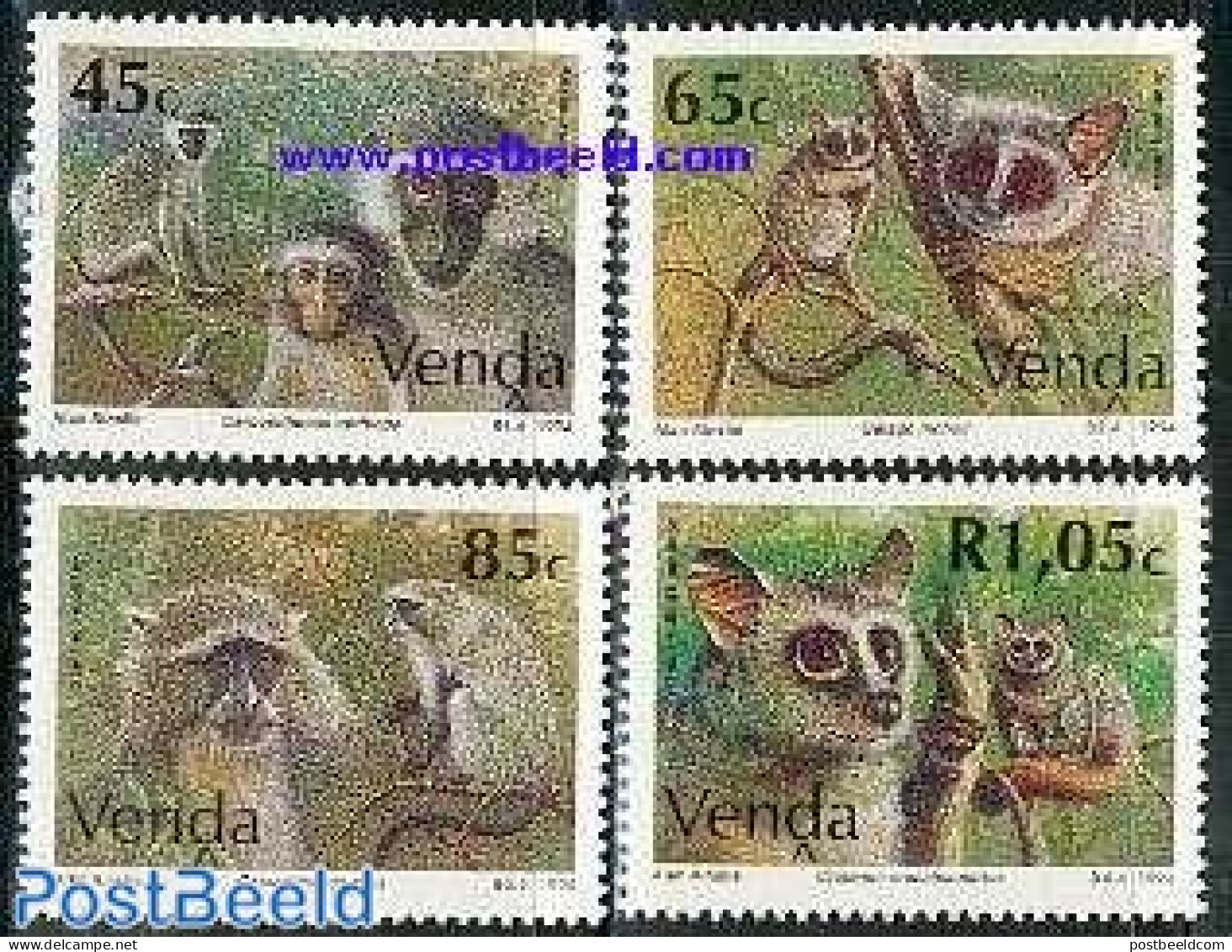 South Africa, Venda 1994 Monkeys 4v, Mint NH, Nature - Animals (others & Mixed) - Monkeys - Venda