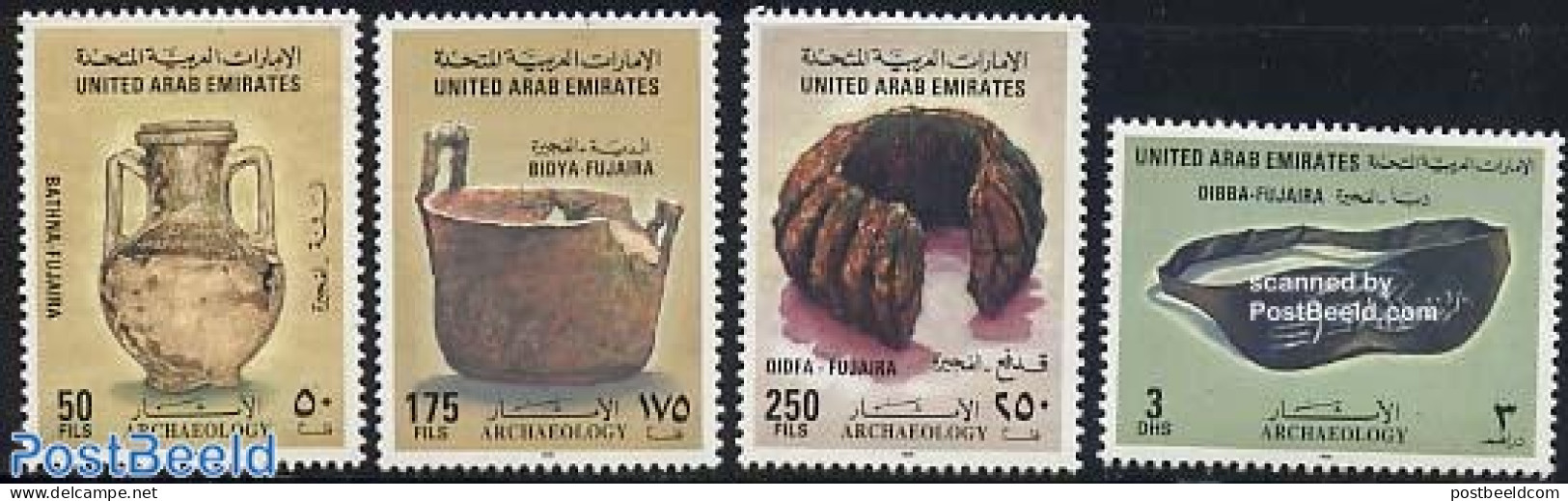 United Arab Emirates 1996 Archaeology 4v, Mint NH, History - Archaeology - Art - Ceramics - Archeologia