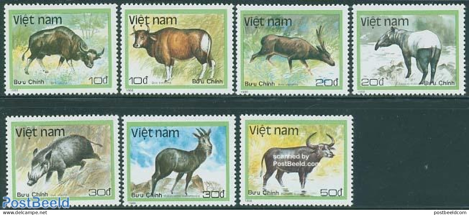 Vietnam 1988 Protected Animals 7v, Mint NH, Nature - Animals (others & Mixed) - Sonstige & Ohne Zuordnung