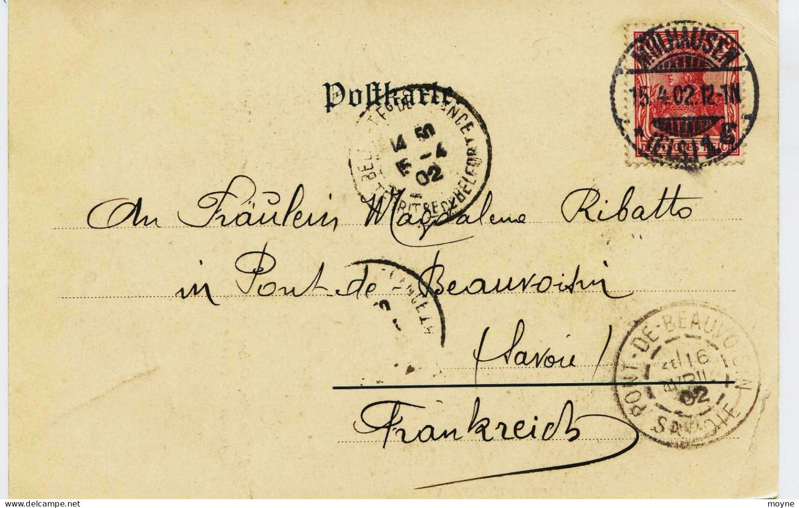 2477 - Haut Rhin - MULHOUSE  :  EGLISE Ste GENEVIEVE Et SQUARE  - LES NOURRICES ??   Circulée En  1902 - Mulhouse
