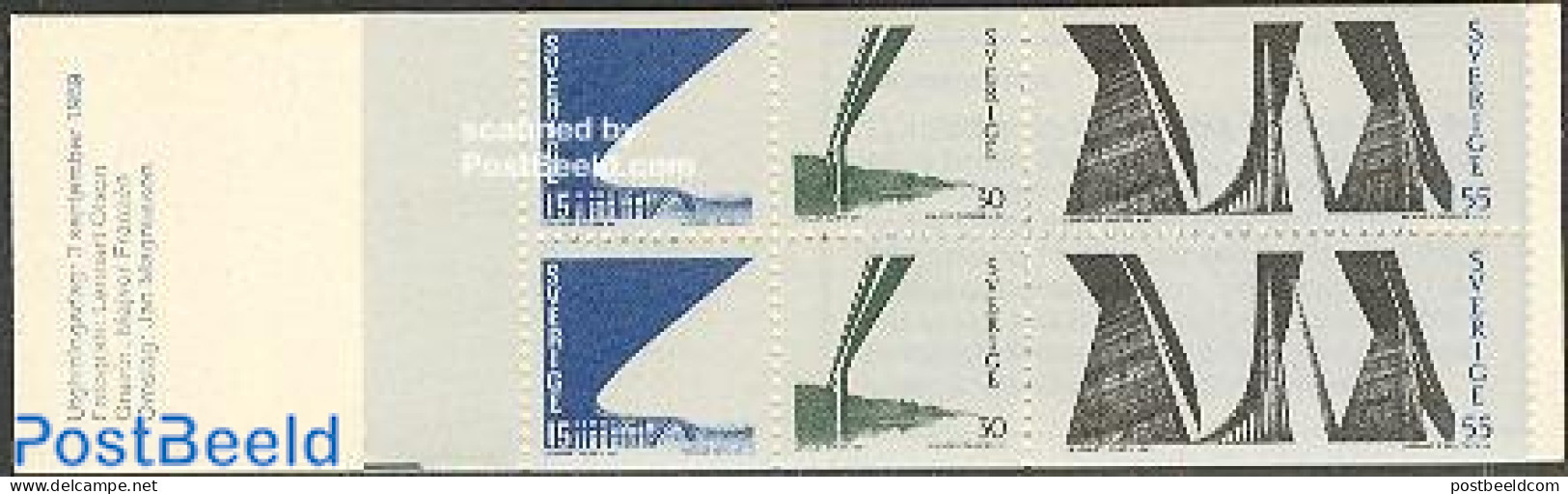 Sweden 1969 Tjorn Bridge 2x3v In Booklet, Mint NH, Stamp Booklets - Art - Bridges And Tunnels - Unused Stamps