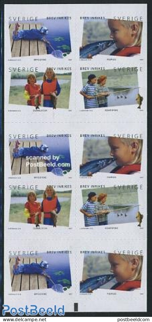 Sweden 2007 Holidays, Fishing Foil Booklet, Mint NH, Nature - Various - Fish - Fishing - Stamp Booklets - Tourism - Unused Stamps