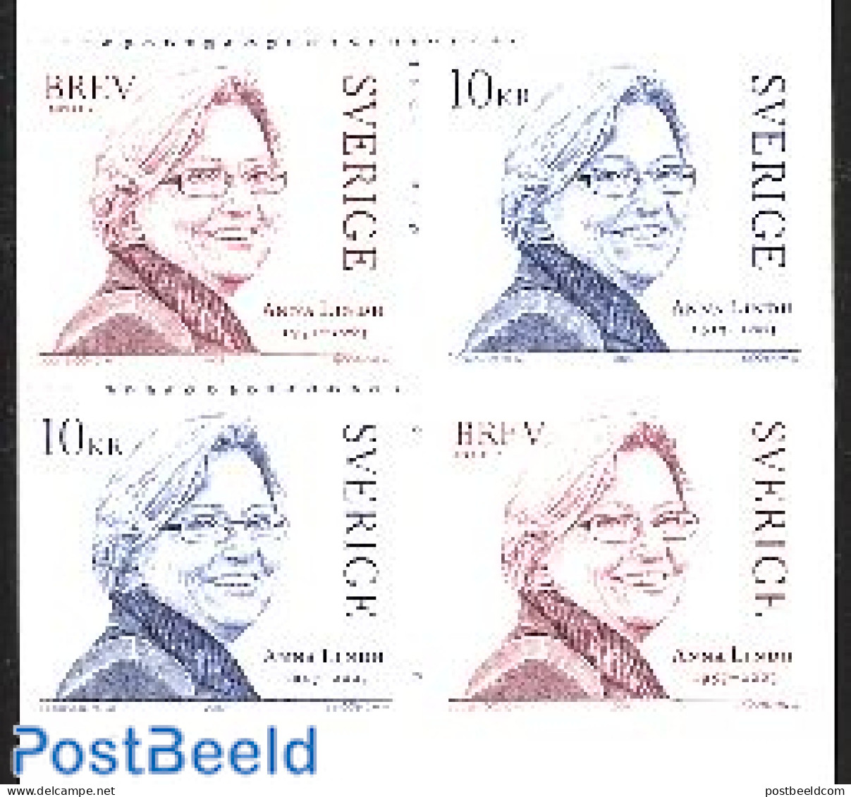 Sweden 2003 Anna Lindh 4v In Booklet, Mint NH, History - Politicians - Women - Stamp Booklets - Ungebraucht