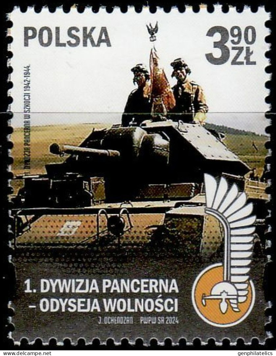 POLAND 2024 EVENTS First Polish Armored Division/ Odyssey Of Liberty - Fine Stamp MNH - Ungebraucht