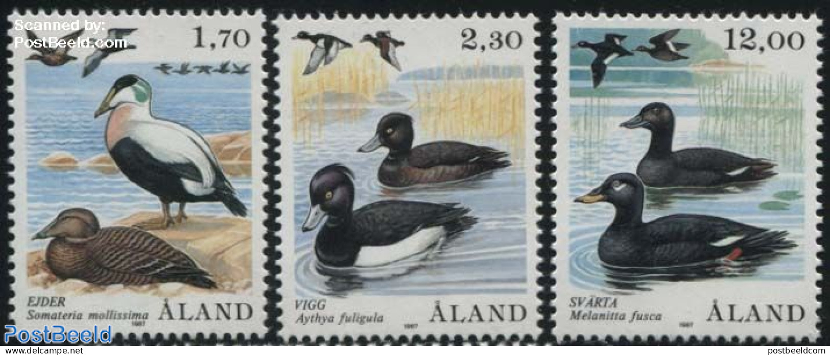 Aland 1987 Birds 3v, Mint NH, Nature - Birds - Ducks - Aland