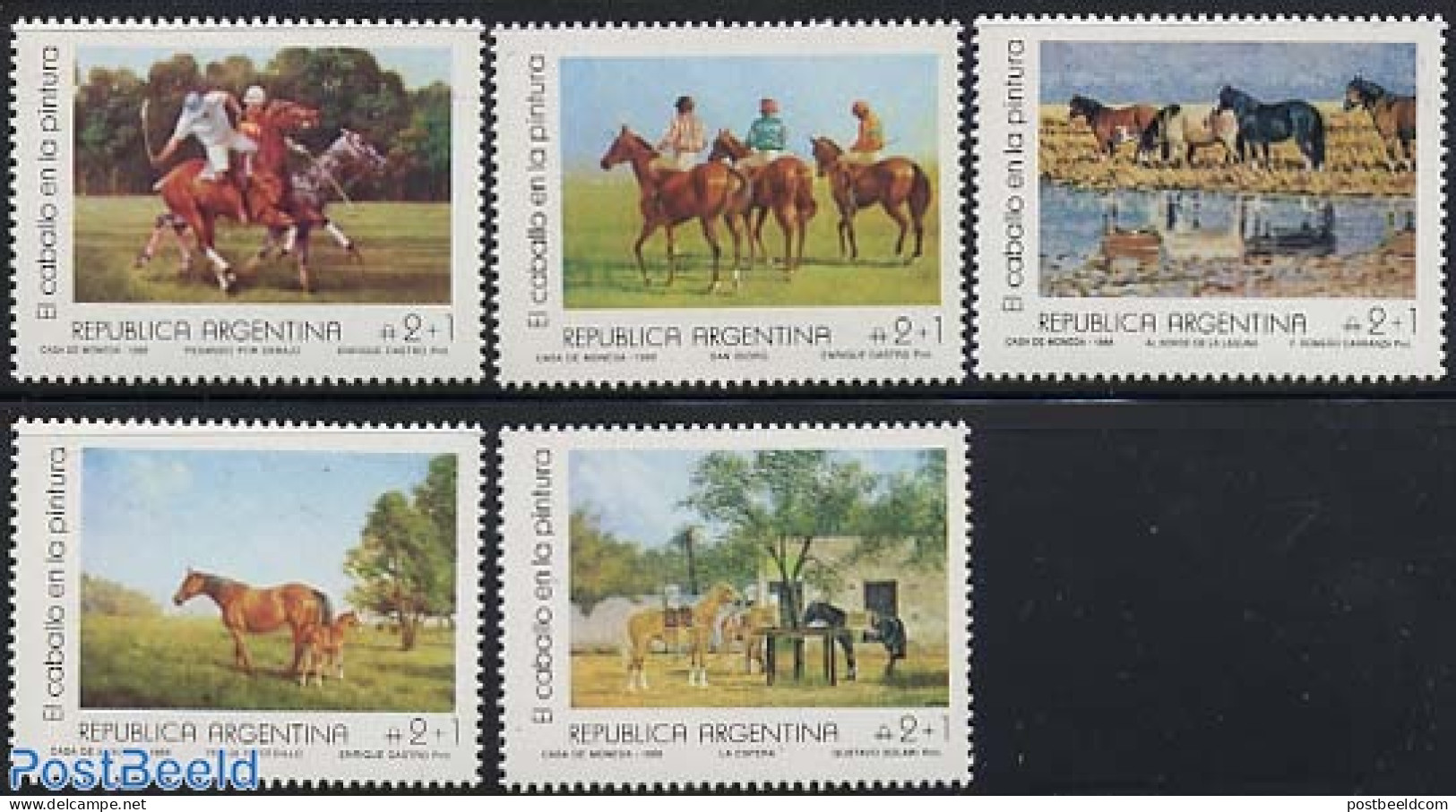 Argentina 1988 Horses 5v, Mint NH, Nature - Horses - Ungebraucht