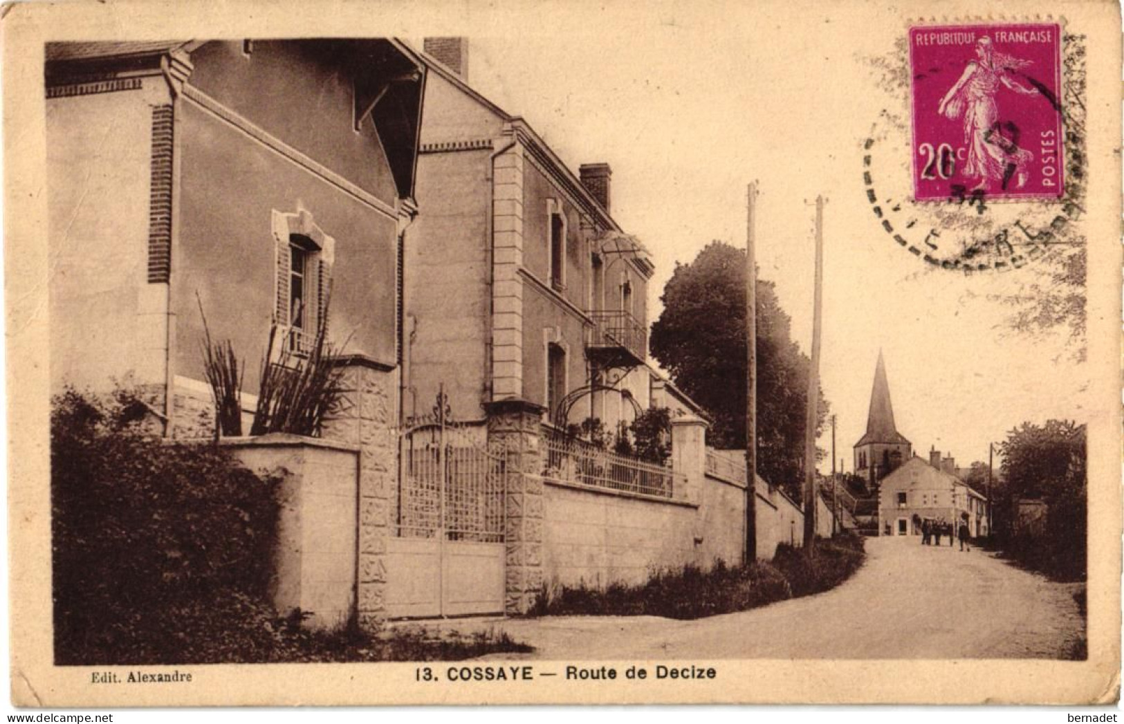 58 . COSSAYE . ROUTE DE DECIZE . 1936 - Autres & Non Classés