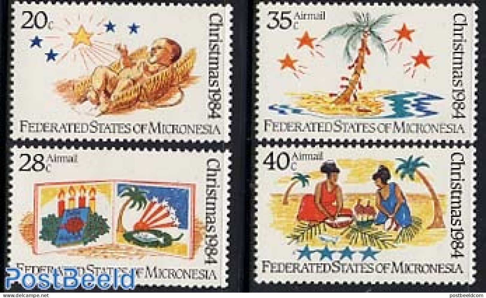 Micronesia 1984 Christmas 4v, Mint NH, Religion - Christmas - Noël