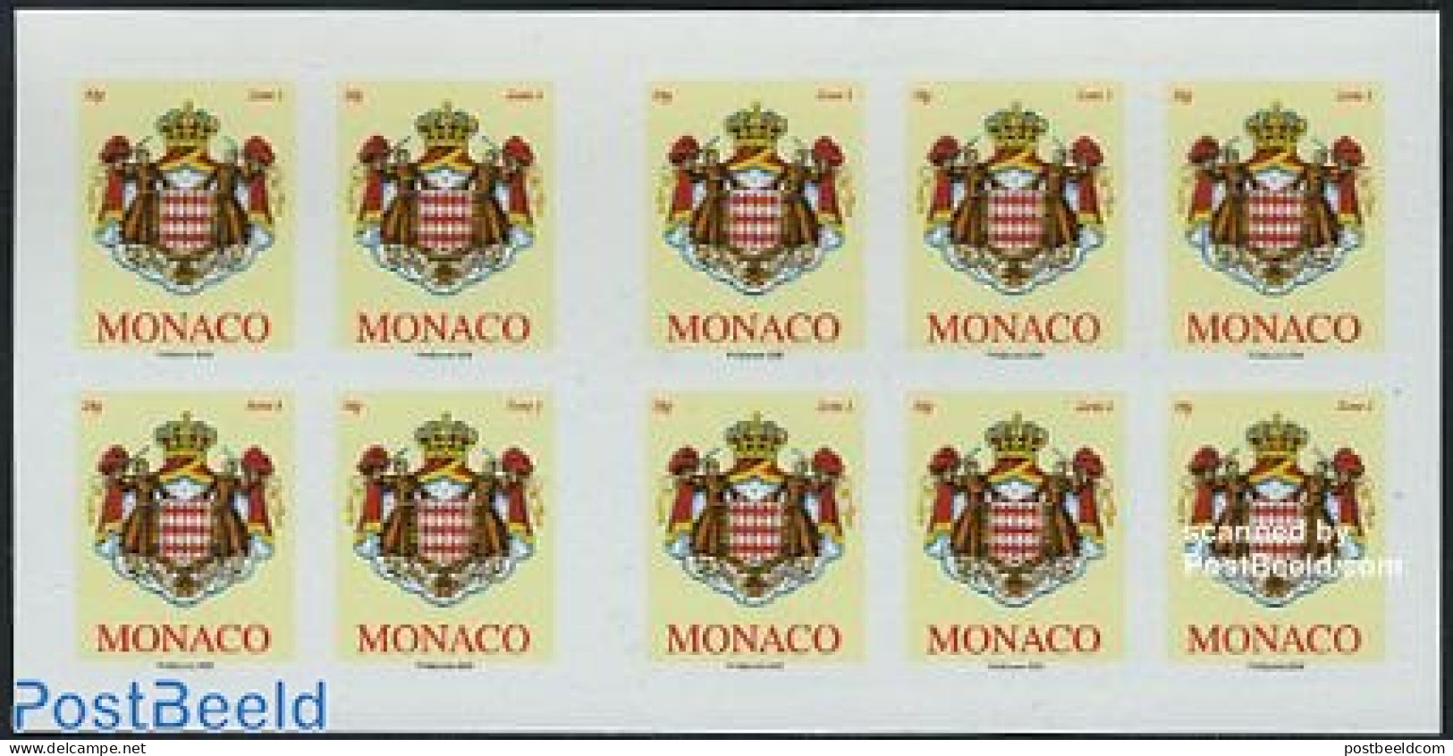 Monaco 2009 Coat Of Arms Foil Sheet, Mint NH, History - Coat Of Arms - Neufs