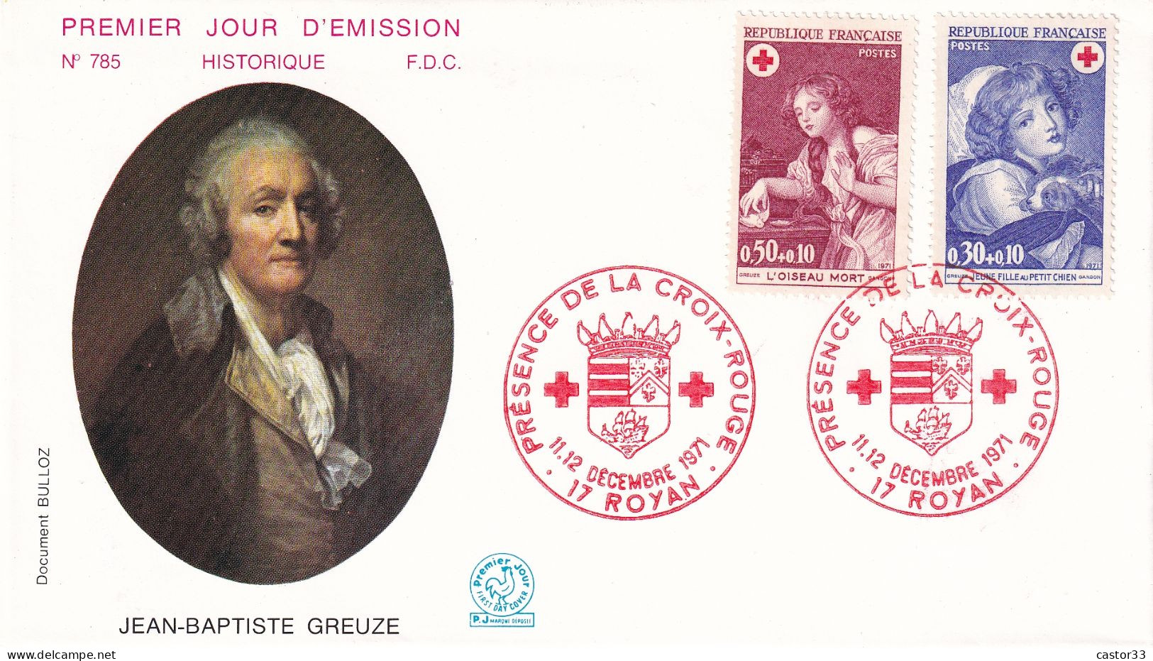 1er Jour, Croix Rouge / Greuze - 1970-1979