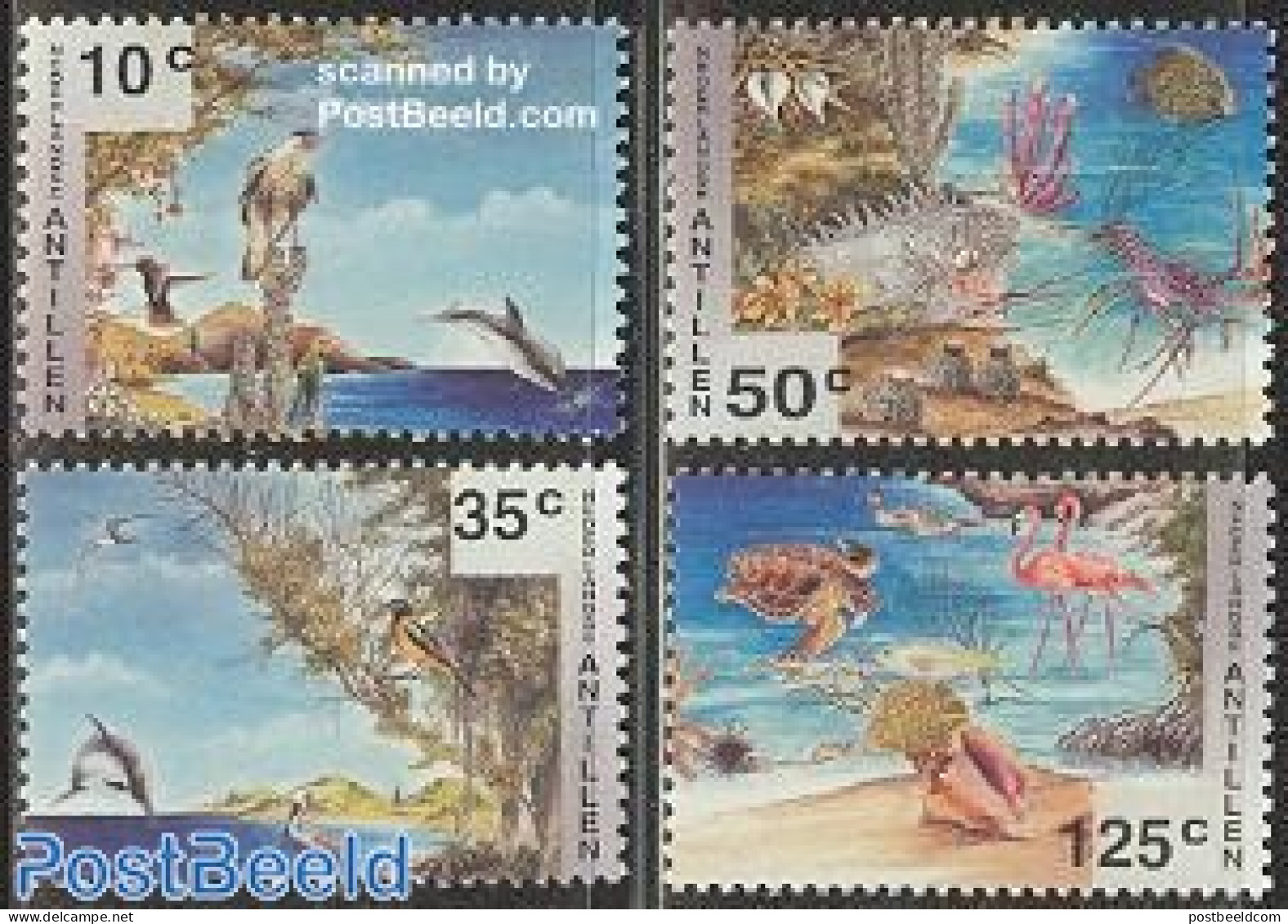 Netherlands Antilles 1994 Philakorea 4v, Mint NH, Nature - Animals (others & Mixed) - Birds - Sea Mammals - Shells & C.. - Vie Marine