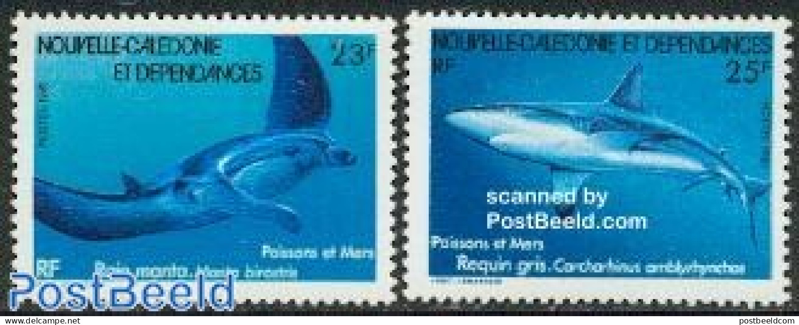 New Caledonia 1981 Fish 2v, Mint NH, Nature - Fish - Sharks - Unused Stamps
