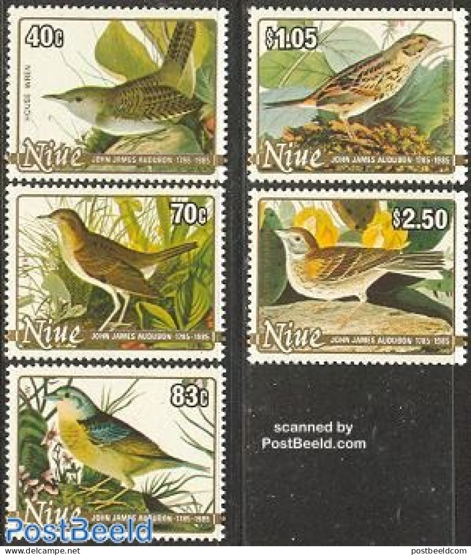 Niue 1985 Audubon, Birds 5v, Mint NH, Nature - Birds - Niue