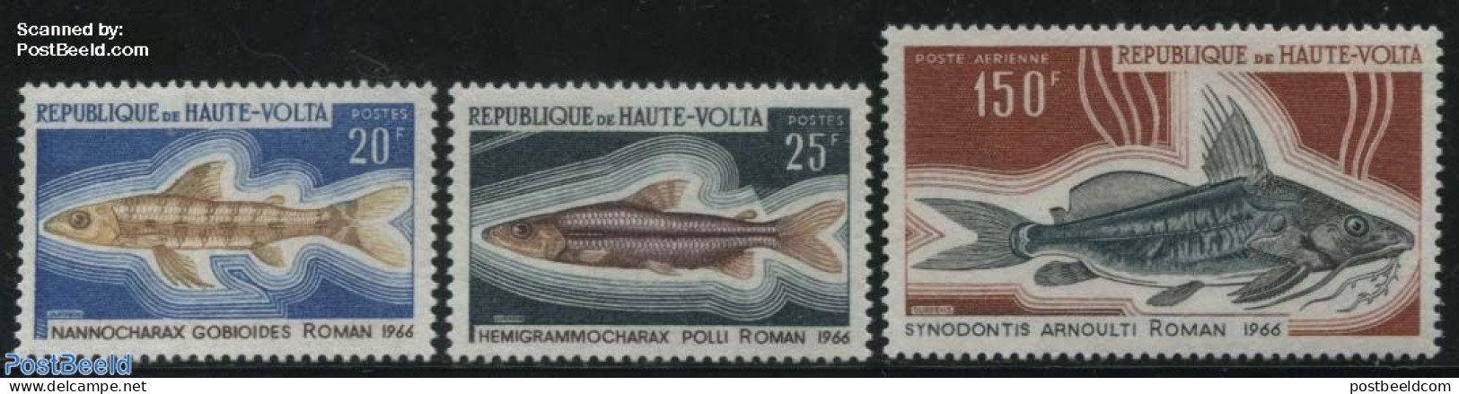 Upper Volta 1969 Fish 3v, Mint NH, Nature - Fish - Poissons