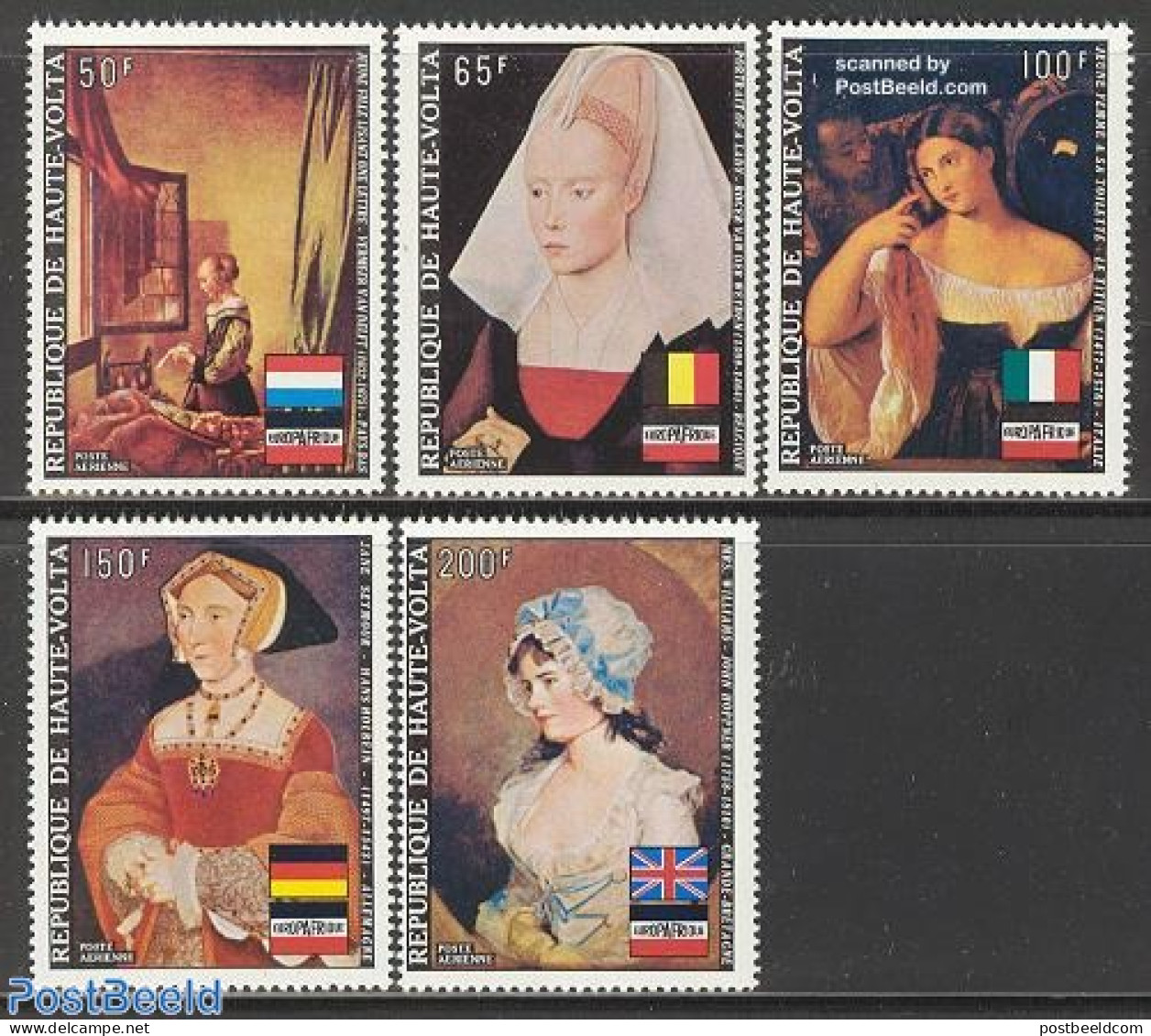 Upper Volta 1973 Europafrique 5v, Mint NH, History - Afriqueeurope - Art - Paintings - Sonstige & Ohne Zuordnung
